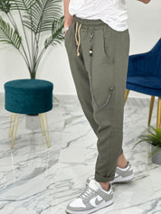 PANTALACCIO IN LINO col.VERDE UG5000