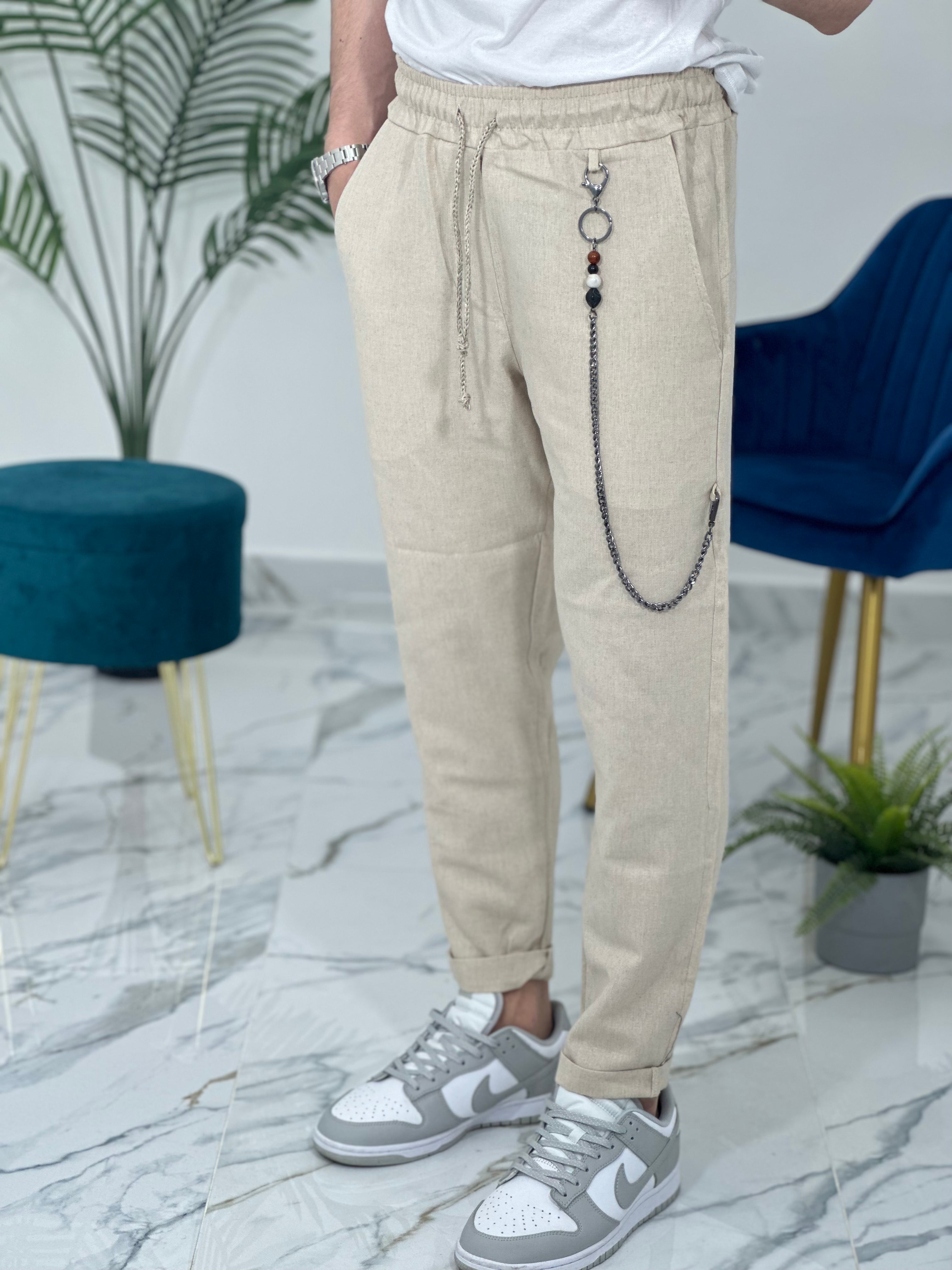 PANTALACCIO IN LINO col.BEIGE UG5000