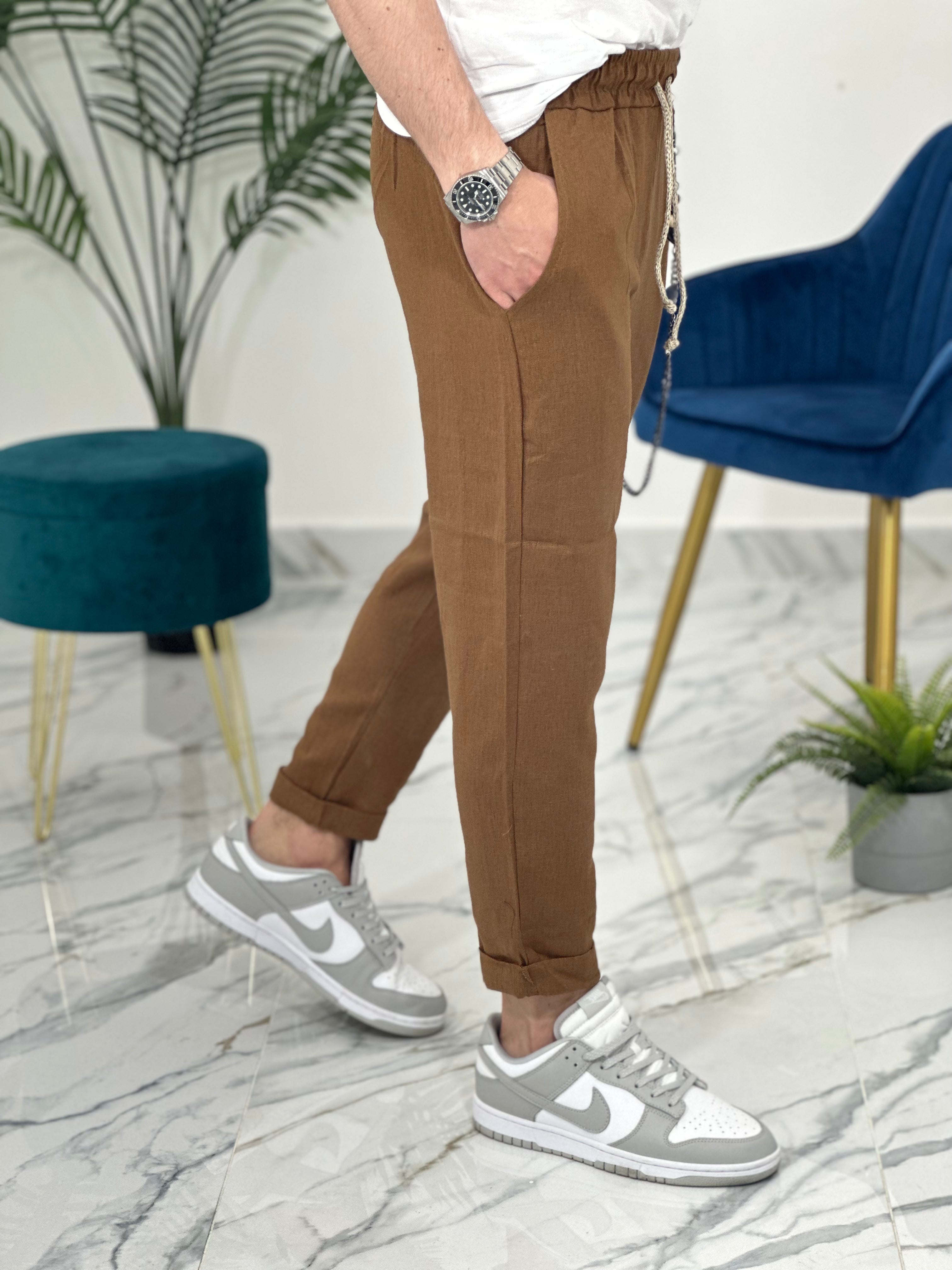 PANTALACCIO IN LINO col.TABACCO UG5000