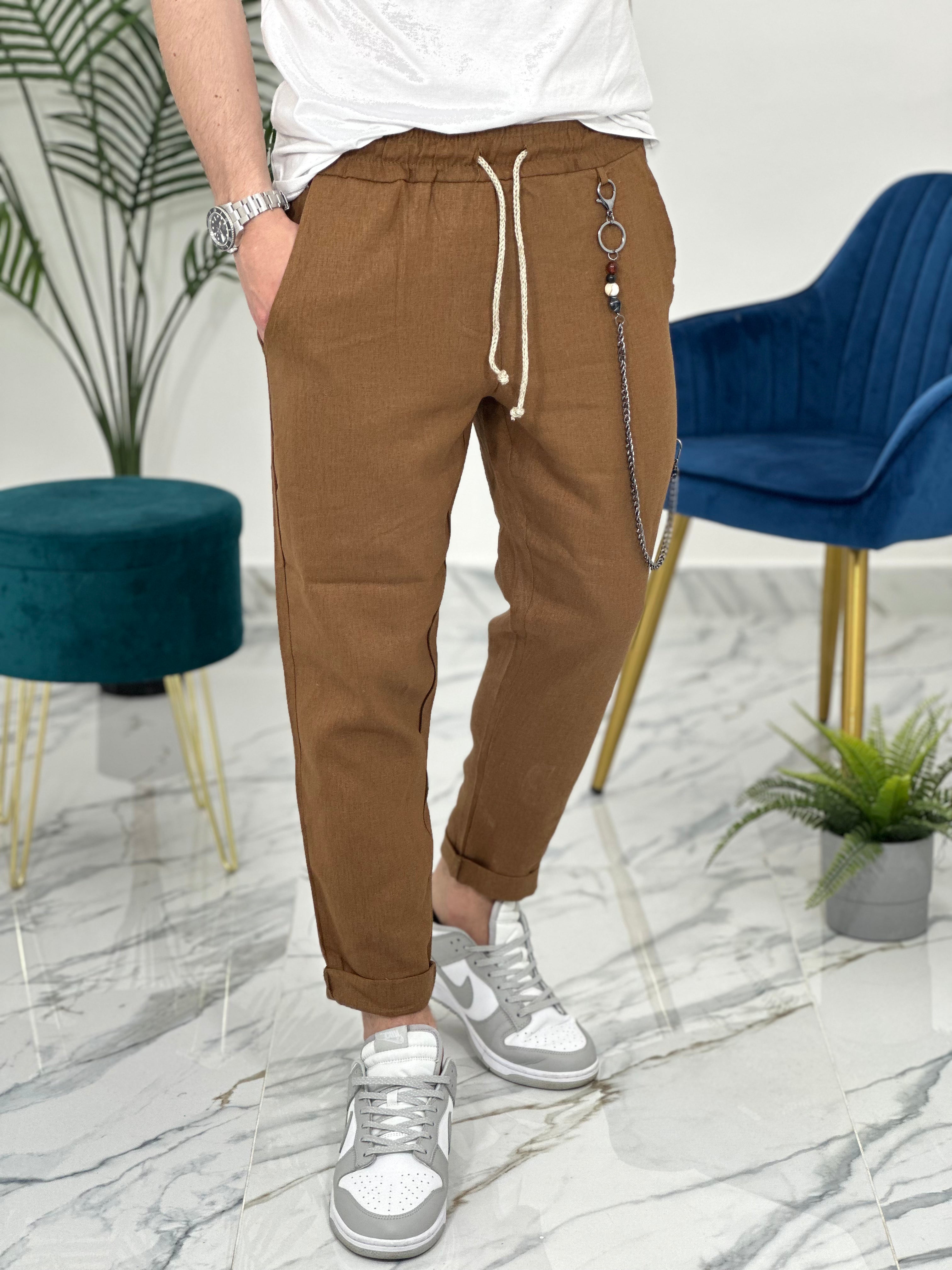 PANTALACCIO IN LINO col.TABACCO UG5000