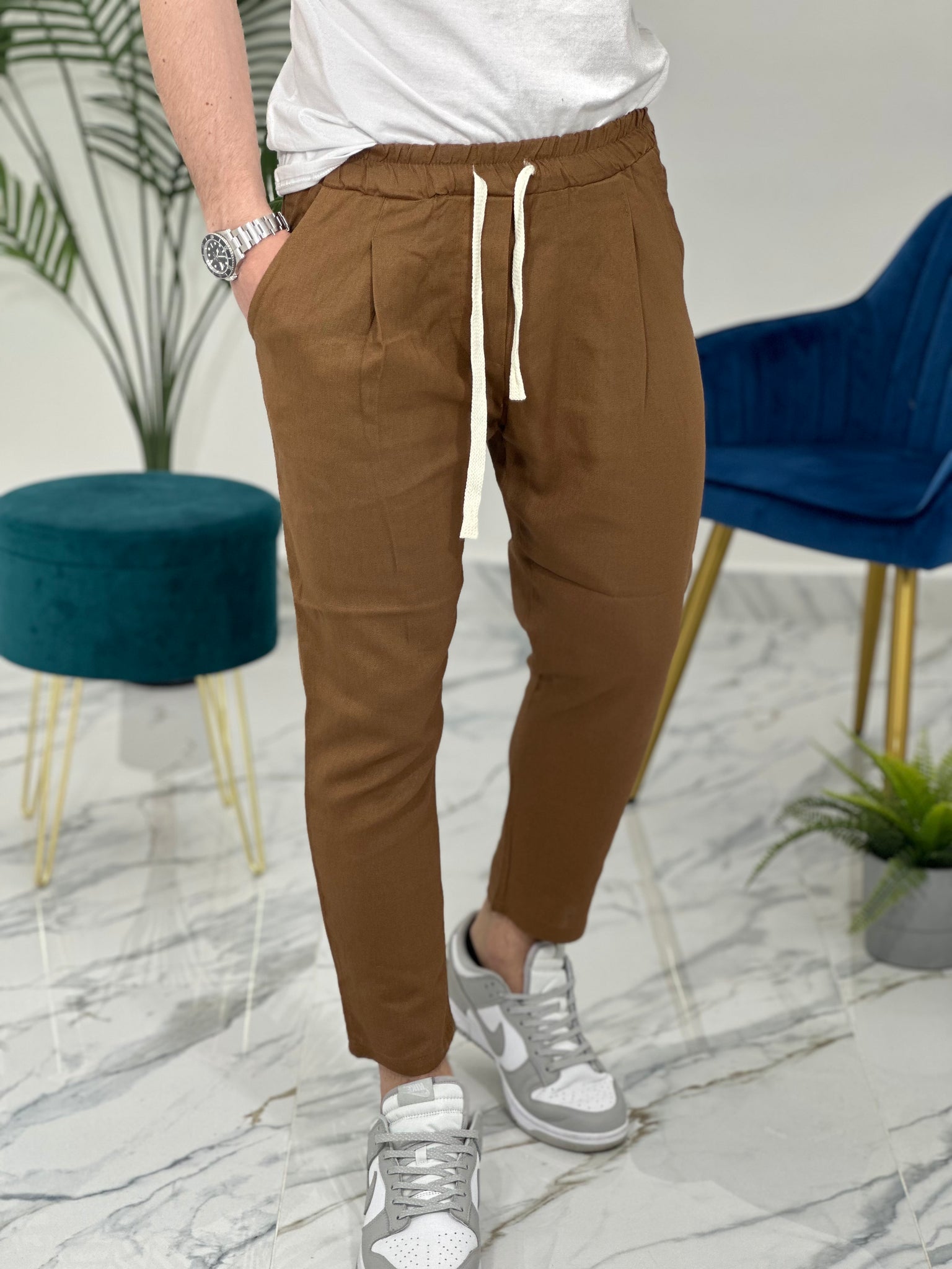 PANTALONI IN LINO PU2126