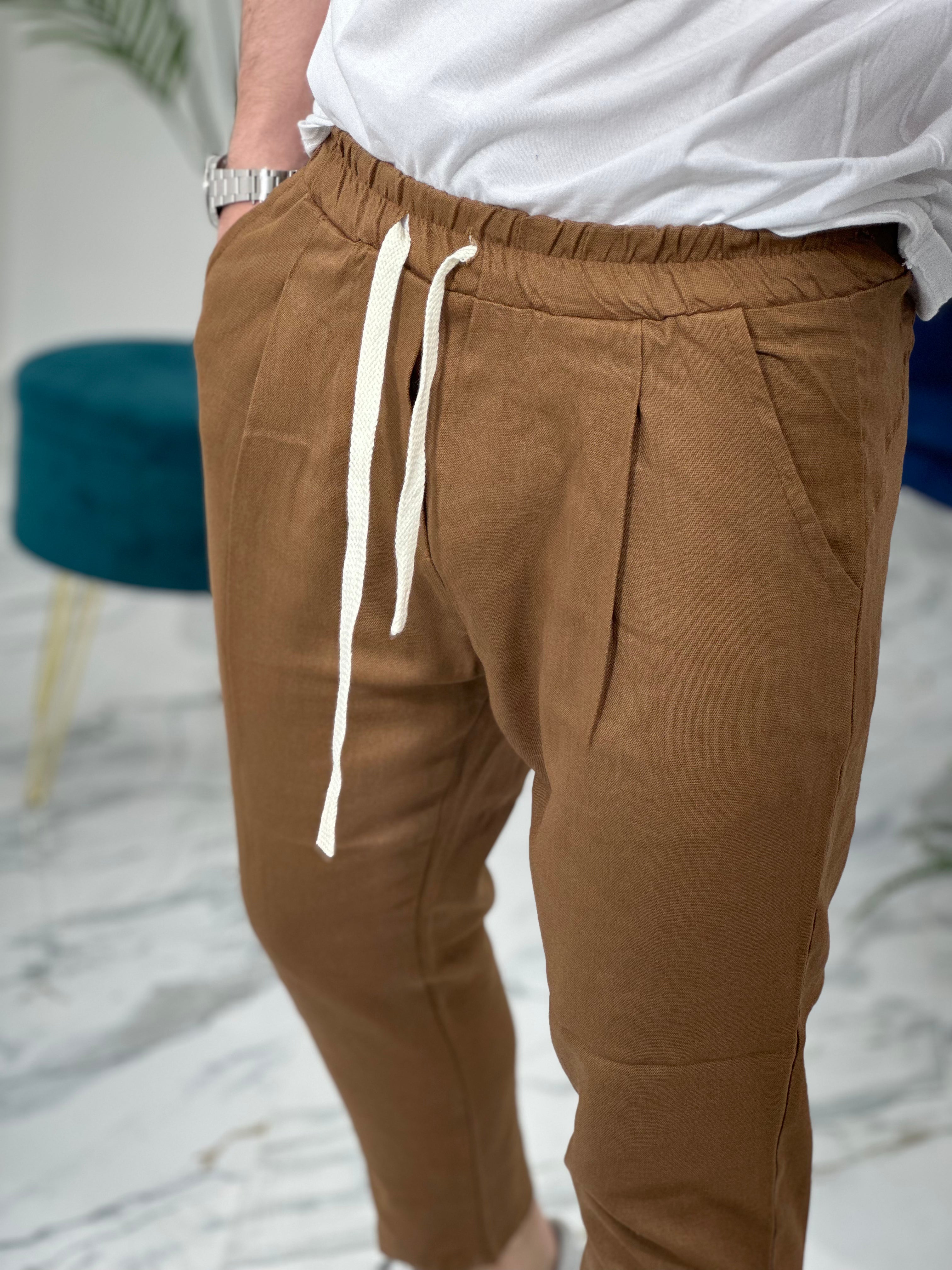PANTALACCIO IN LINO col.CAMMELLO PU2126