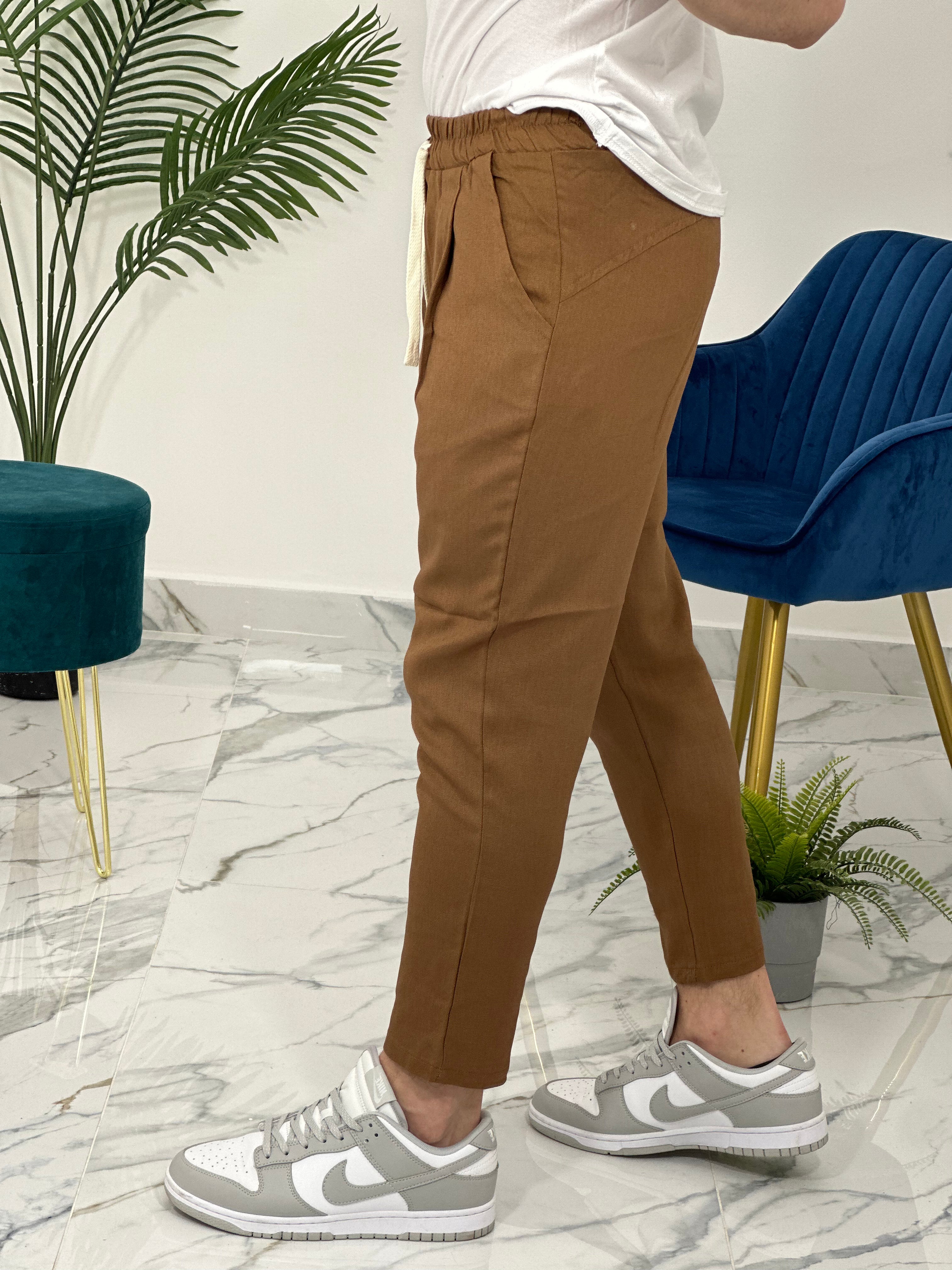 PANTALACCIO IN LINO col.CAMMELLO PU2126