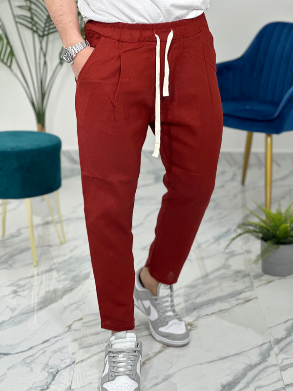 PANTALACCIO IN LINO col.MATTONE PU2126