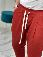 PANTALACCIO IN LINO col.MATTONE PU2126