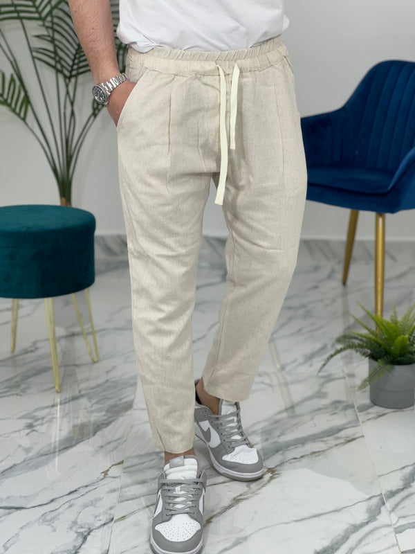 PANTALACCIO IN LINO col.BEIGE PU2126