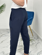 PANTALACCIO IN LINO col.BLU UG5000