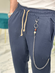 PANTALACCIO IN LINO col.BLU UG5000