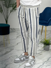 PANTALONE A STRISCE LEGGERO MFC316 COL.BLU SCURO