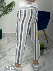 PANTALONE A STRISCE LEGGERO MFC316 COL.BLU SCURO