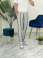 PANTALONE A STRISCE LEGGERO MFC316 COL.BLU SCURO
