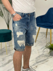 PANTALONCINI BLUE RIPPED C338