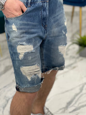 PANTALONCINI BLUE RIPPED C338