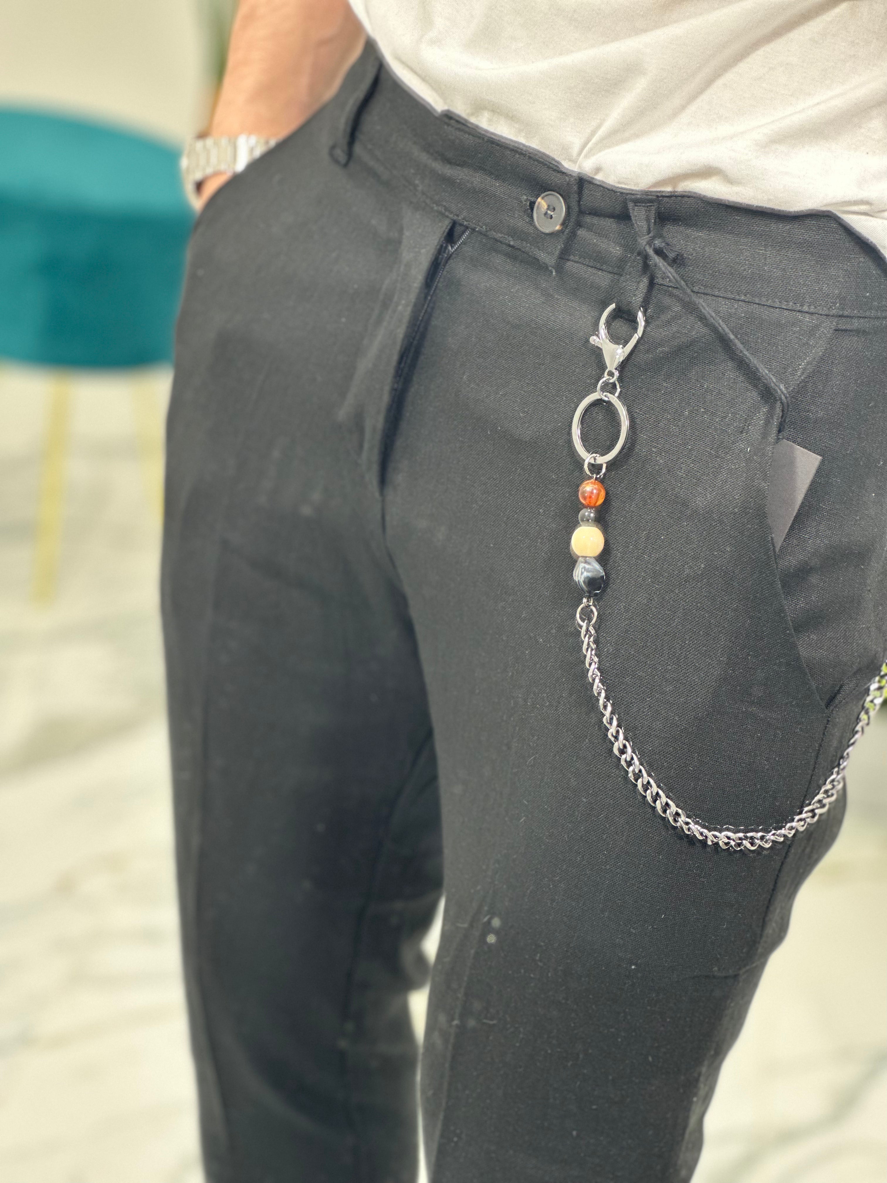 PANTALONE ELEGANTE IN LINO col.NERO UG95