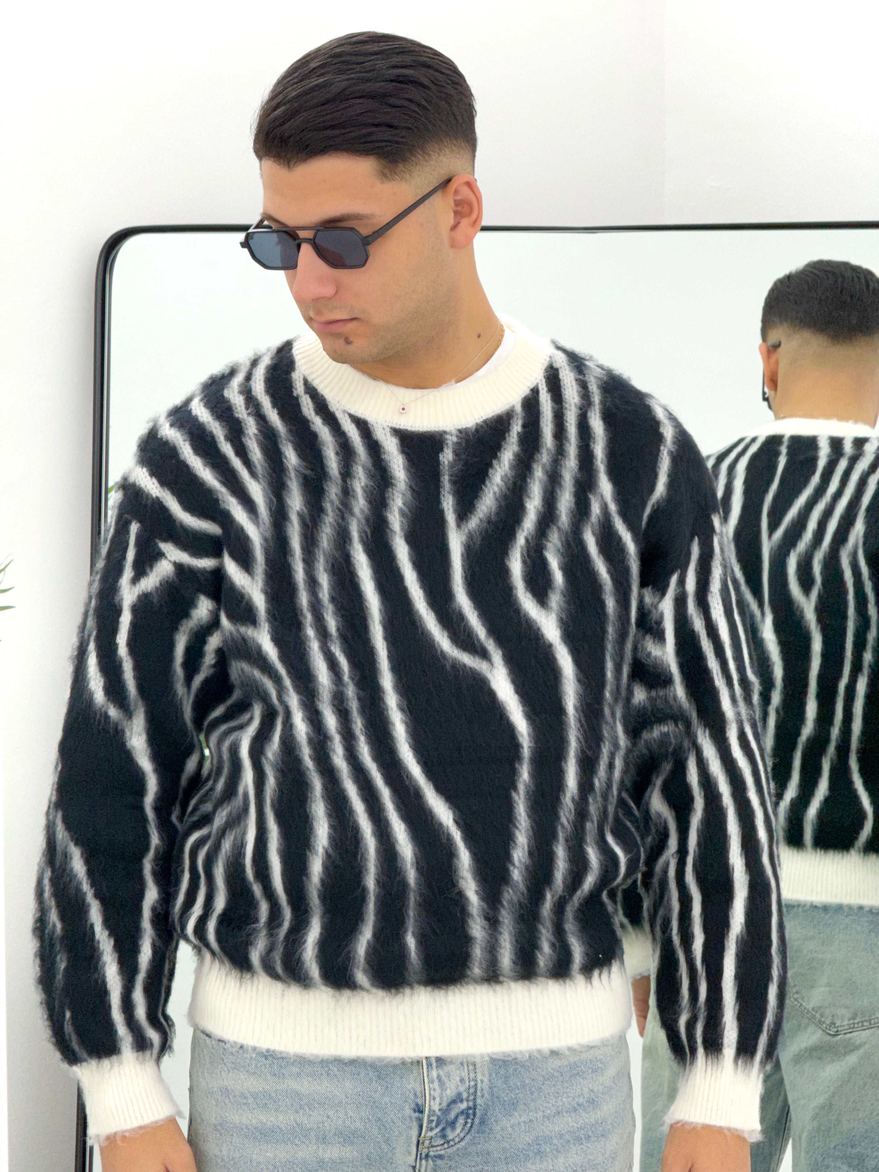 MAGLIONE ZEBRA FUME'