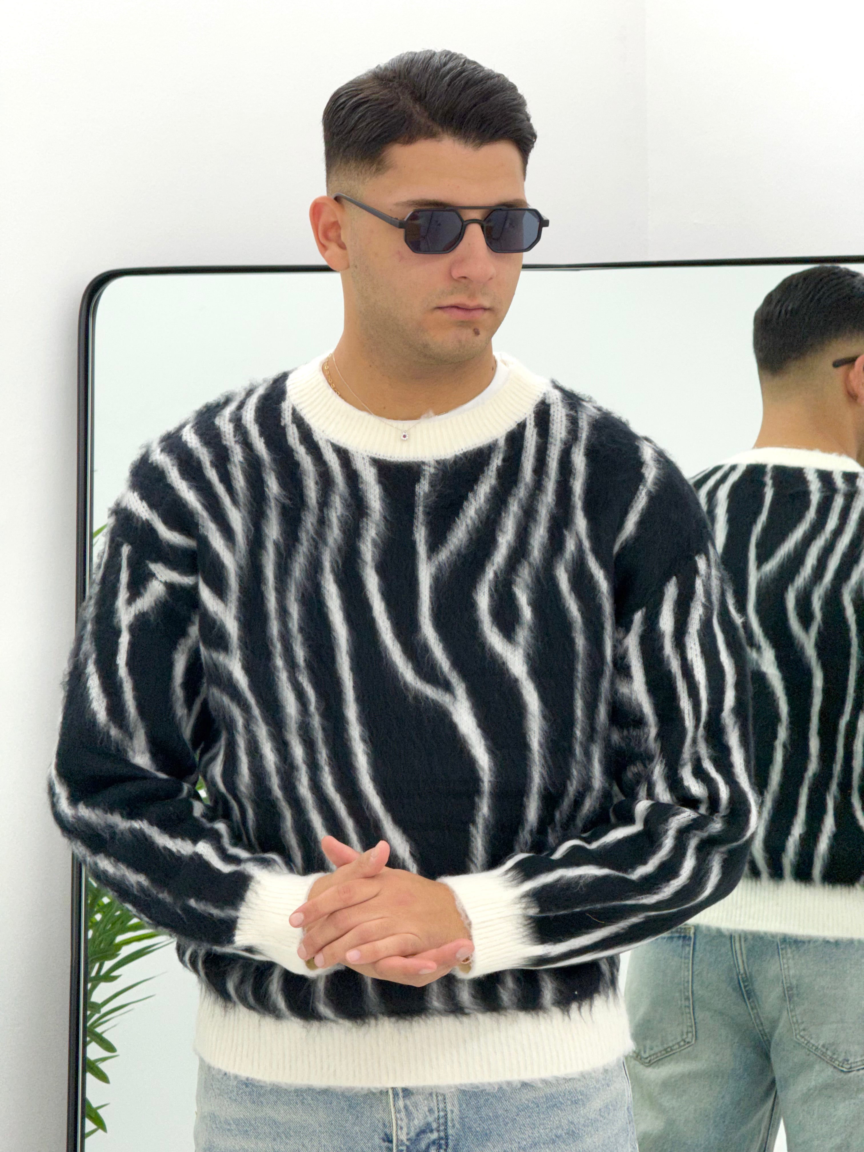 MAGLIONE ZEBRA FUME'