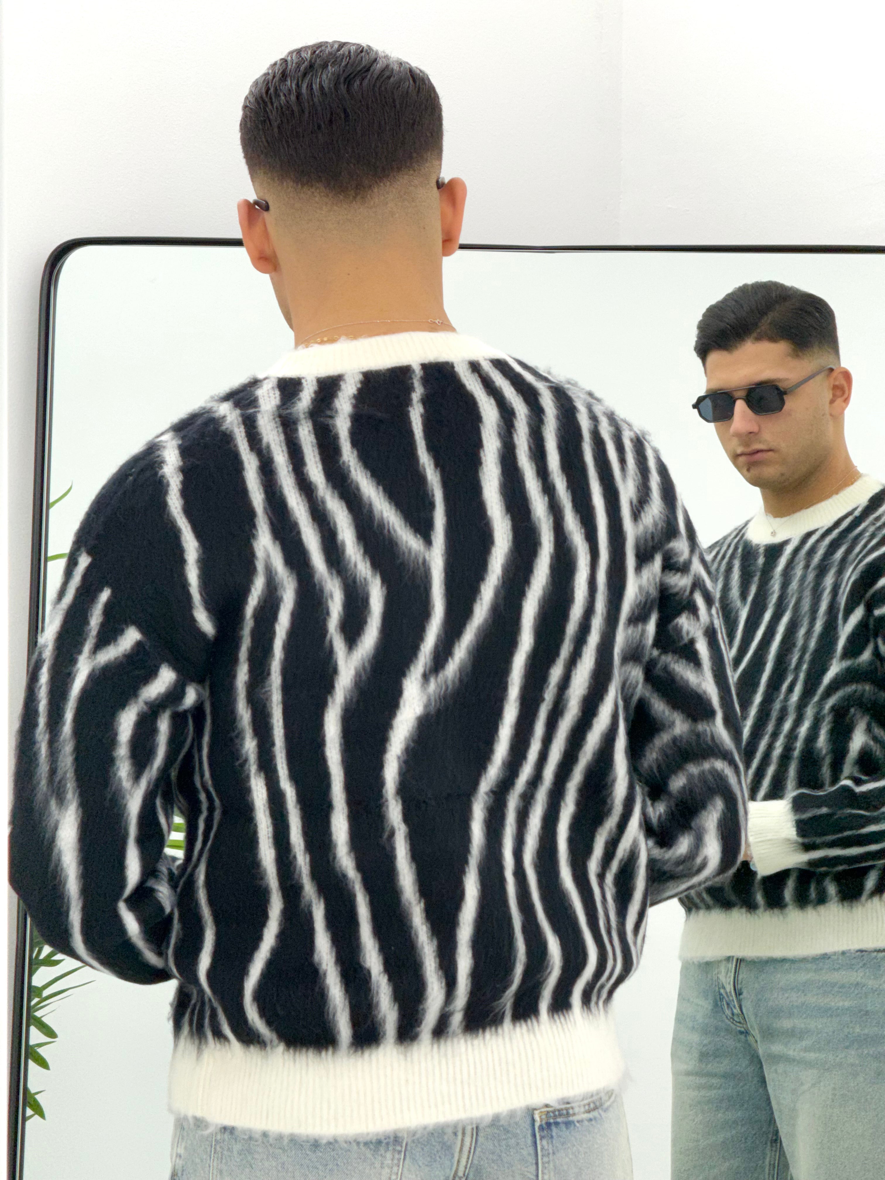 MAGLIONE ZEBRA FUME'