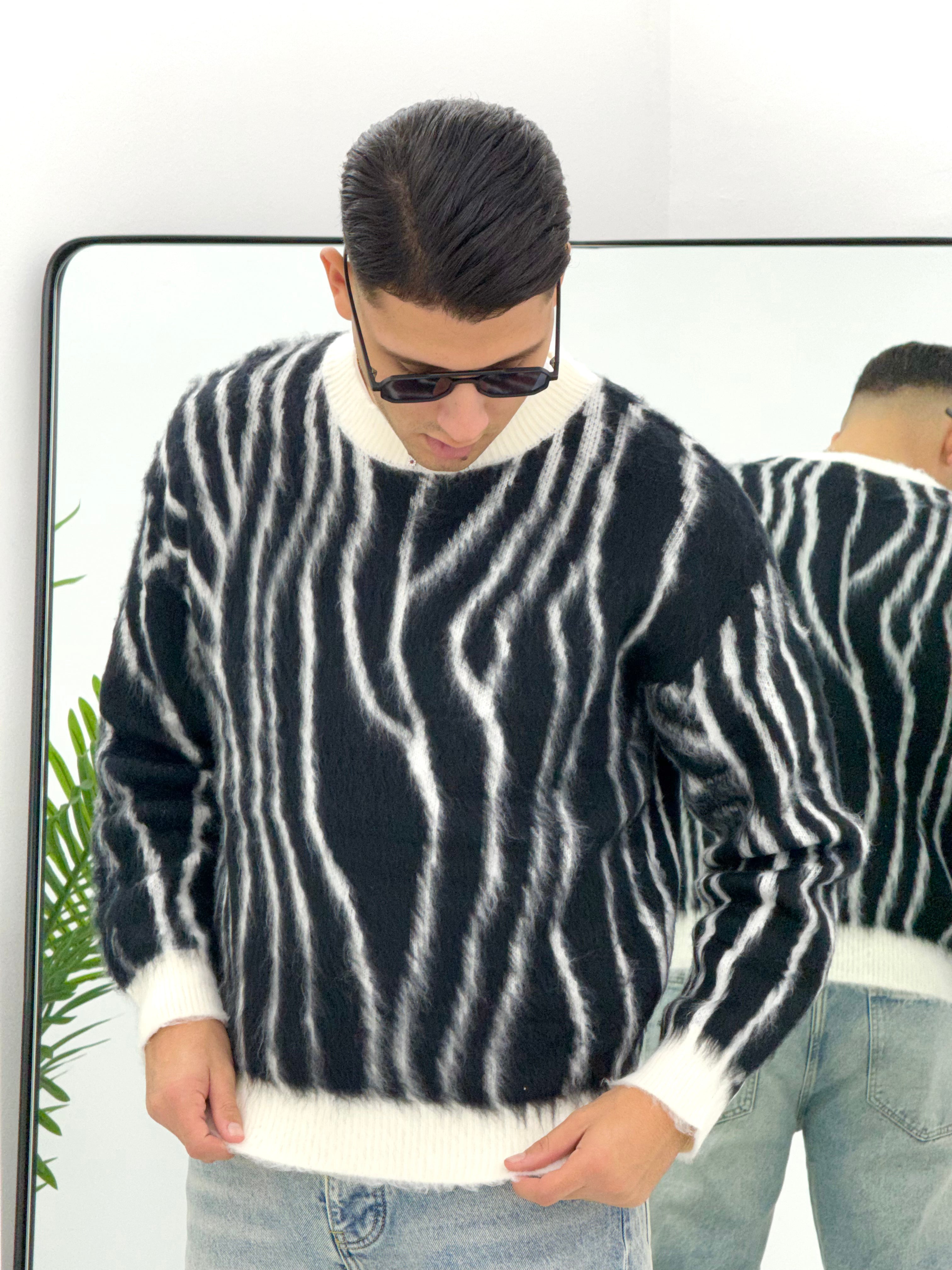 MAGLIONE ZEBRA FUME'