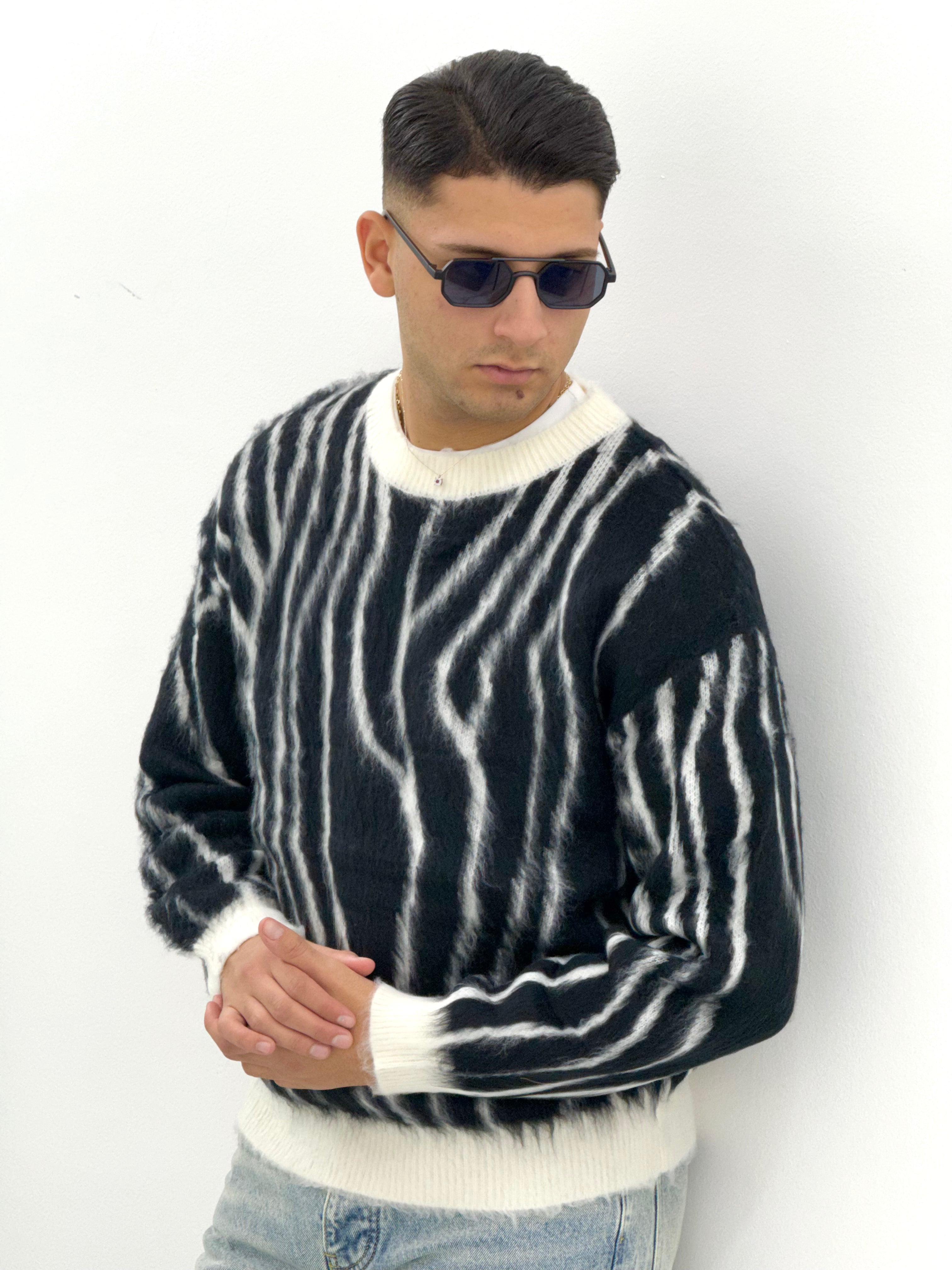 MAGLIONE ZEBRA FUME'