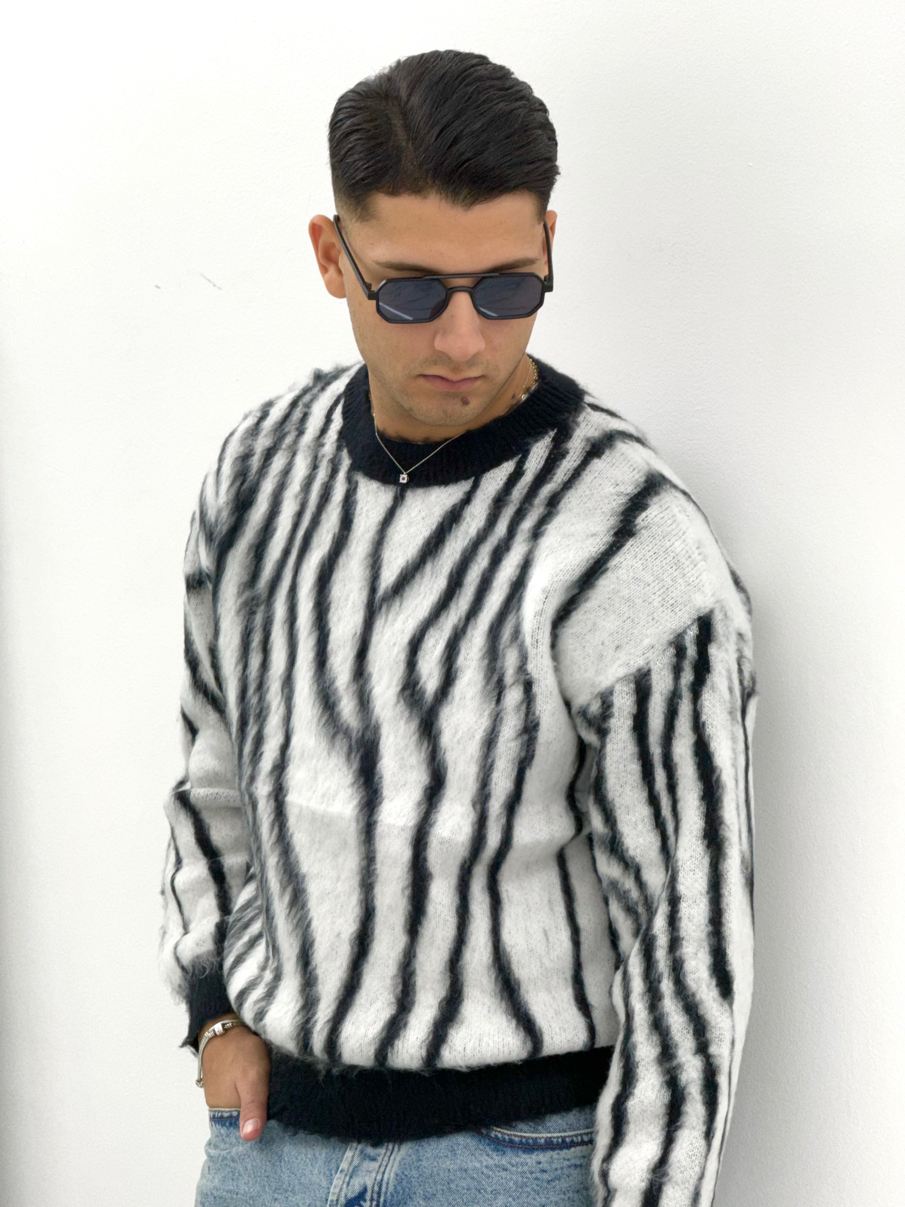 MAGLIONE ZEBRA FUME'