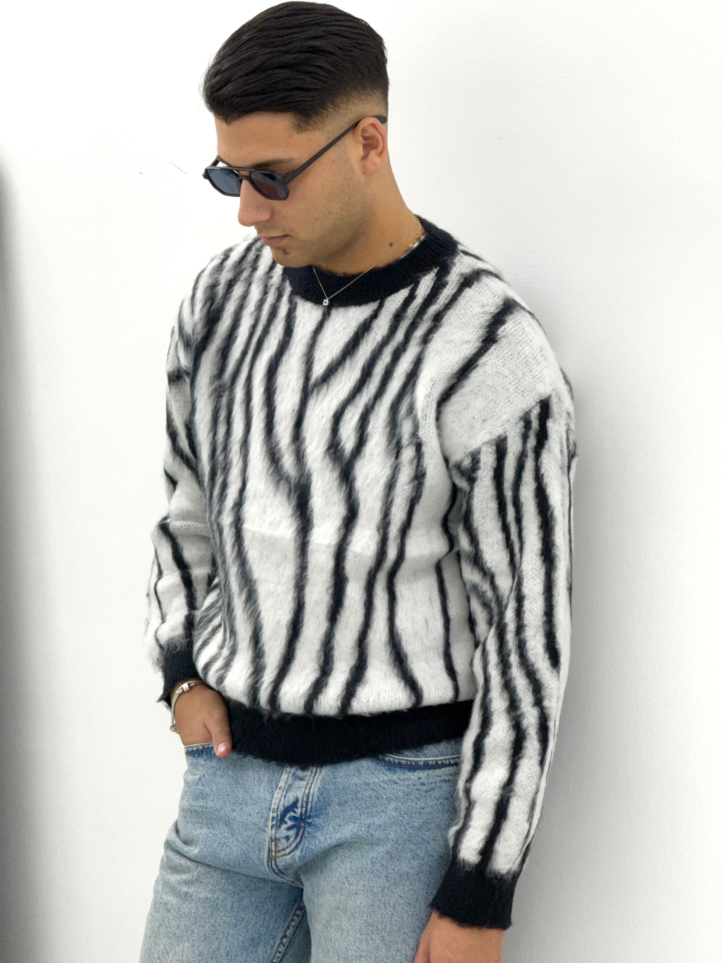 MAGLIONE ZEBRA FUME'
