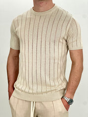 T-SHIRT RIGHE COL.SABBIA