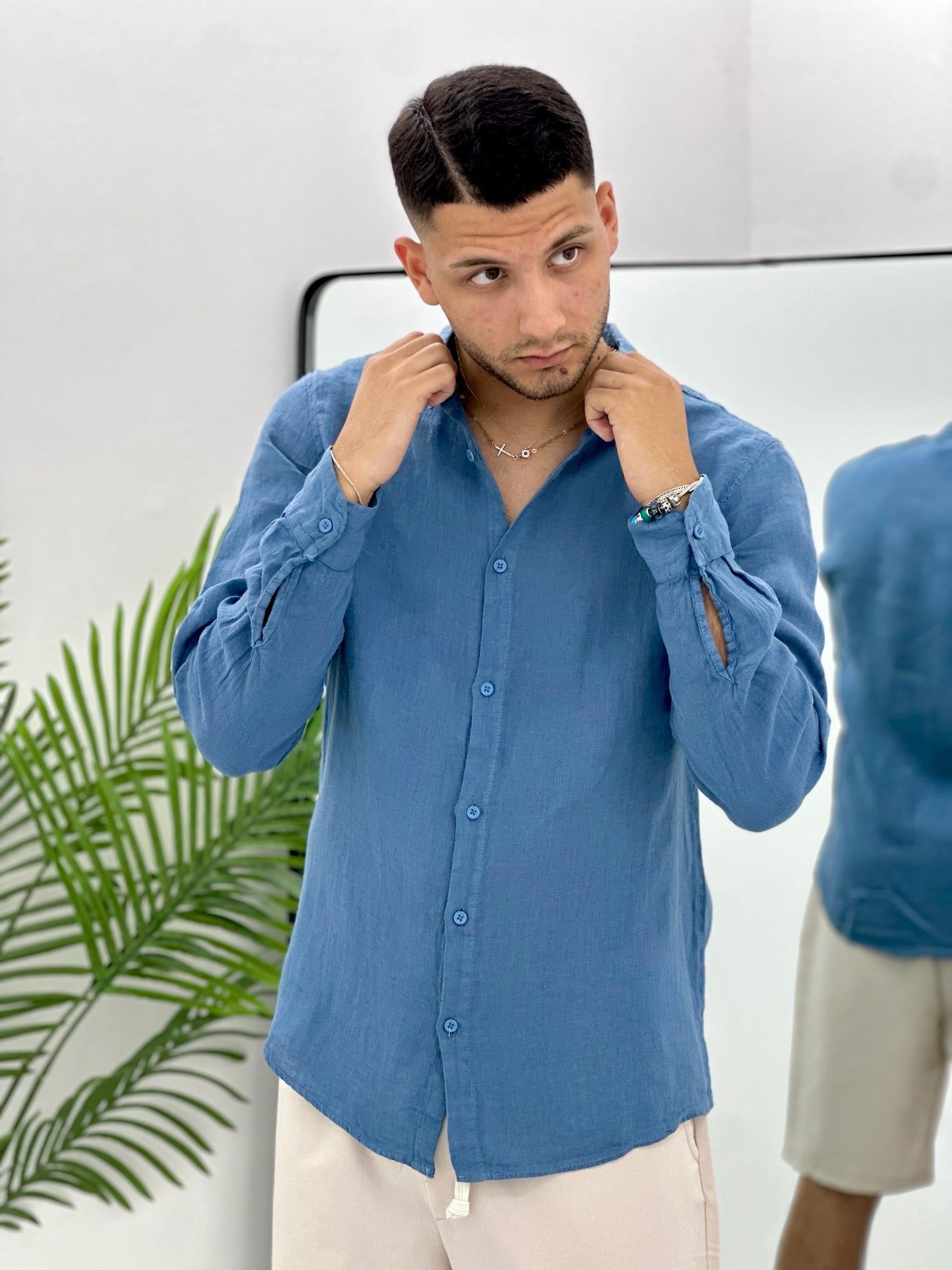 CAMICIA IN 100% LINO