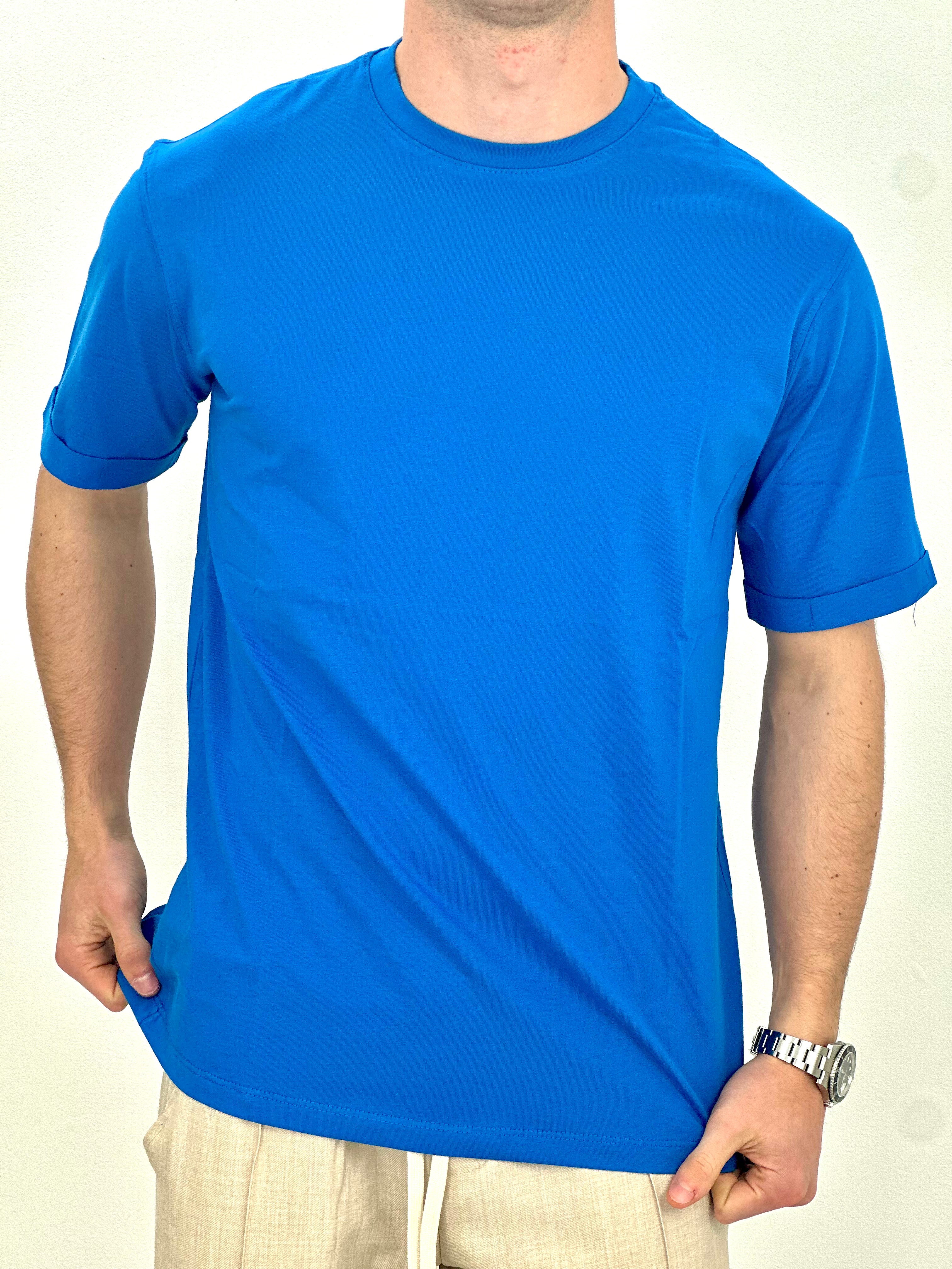 T-SHIRT BASIC OVER col.BLU ROYALE