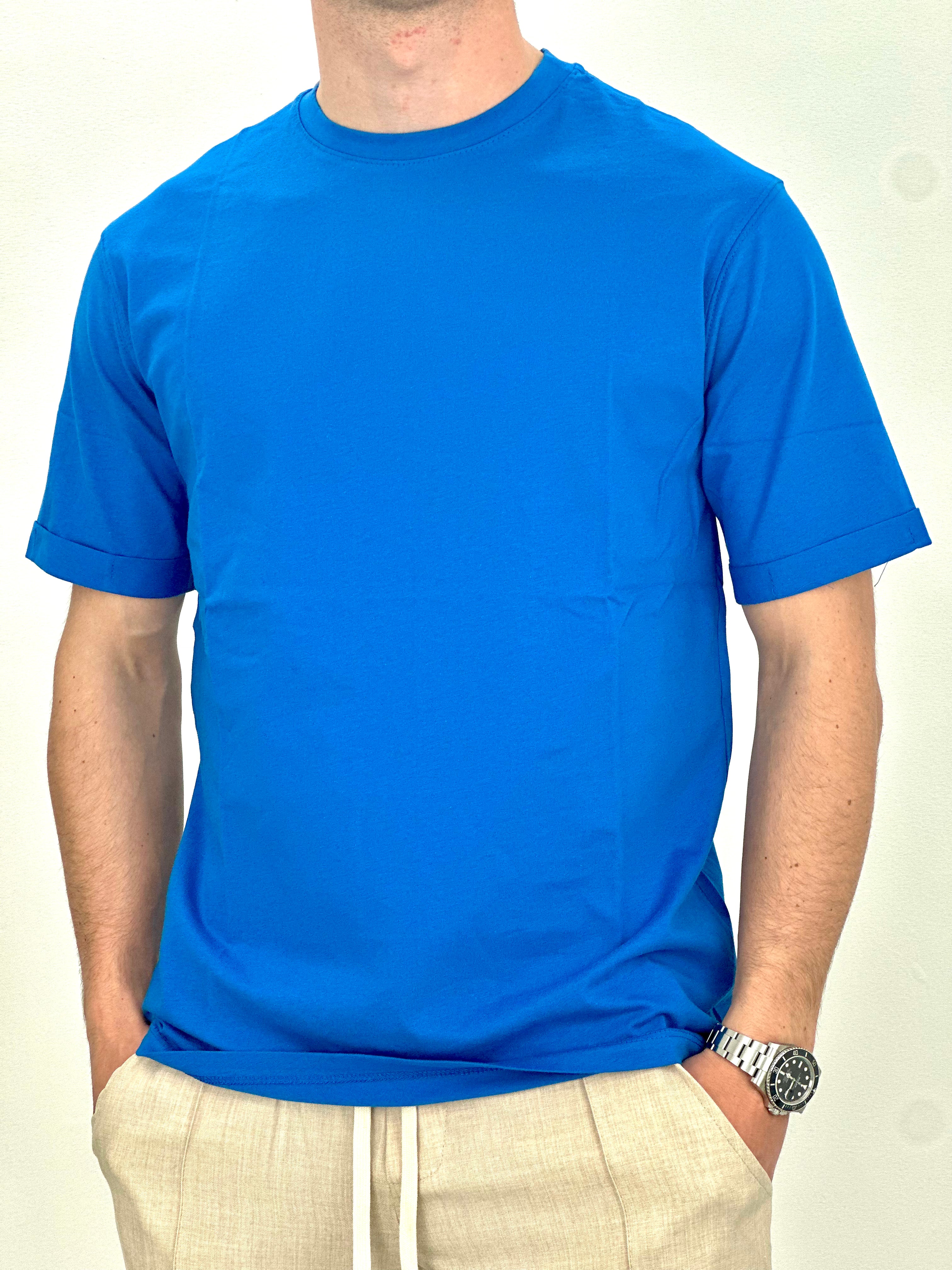 T-SHIRT BASIC OVER col.BLU ROYALE