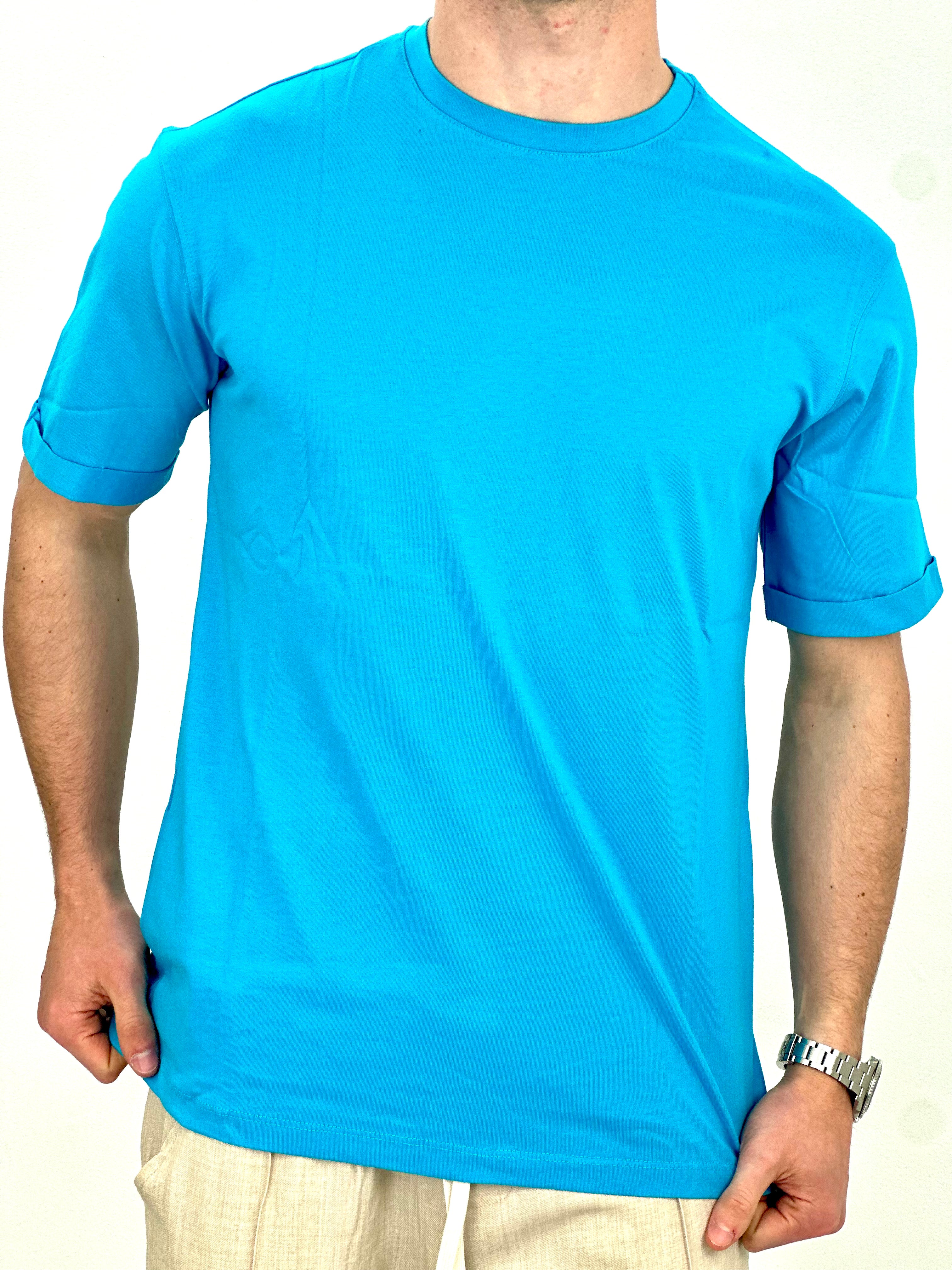 T-SHIRT BASIC OVER MFC300 col.TURCHESE