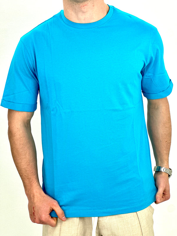 T-SHIRT BASIC OVER col.TURCHESE