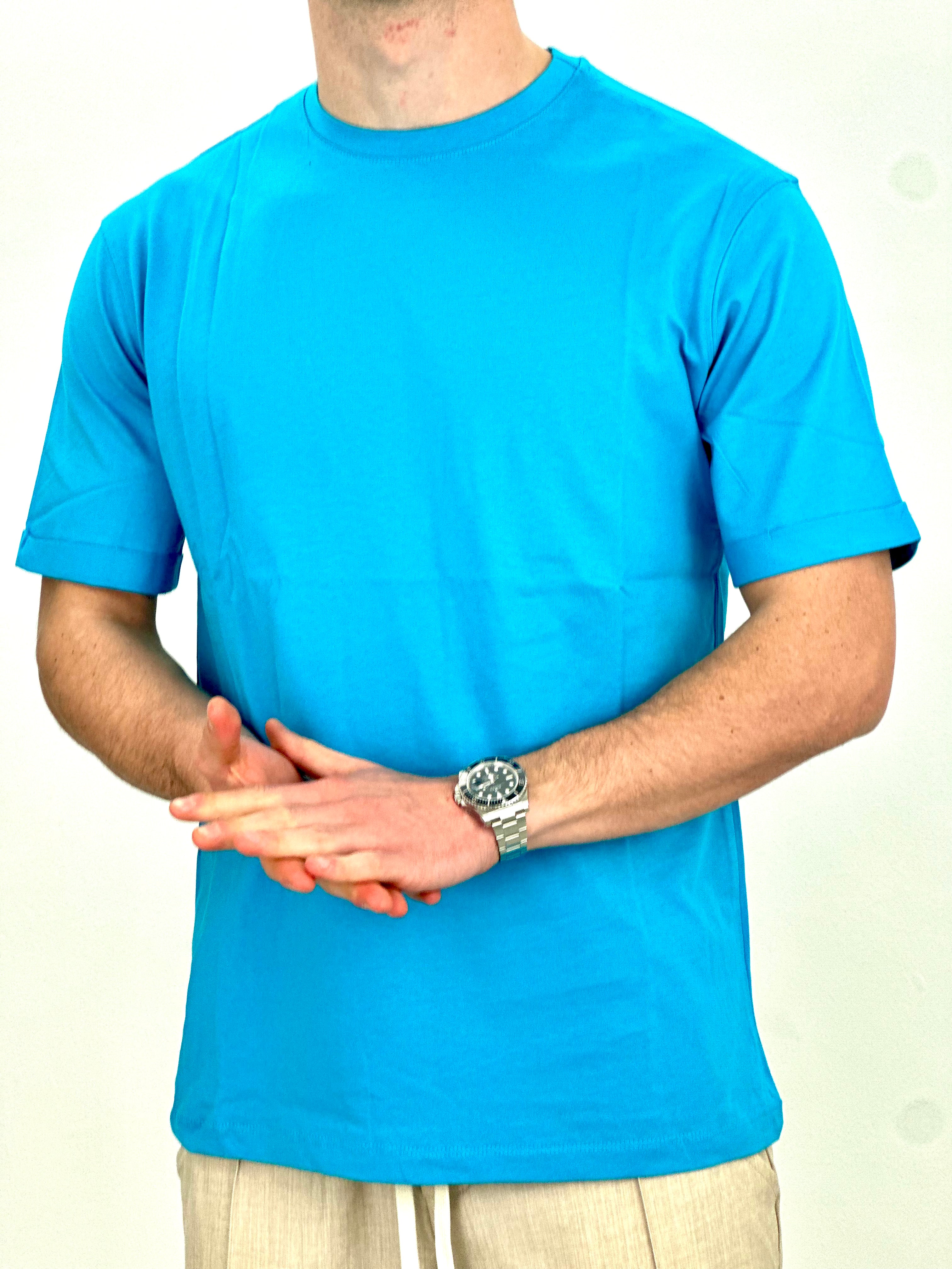 T-SHIRT BASIC OVER MFC300 col.TURCHESE