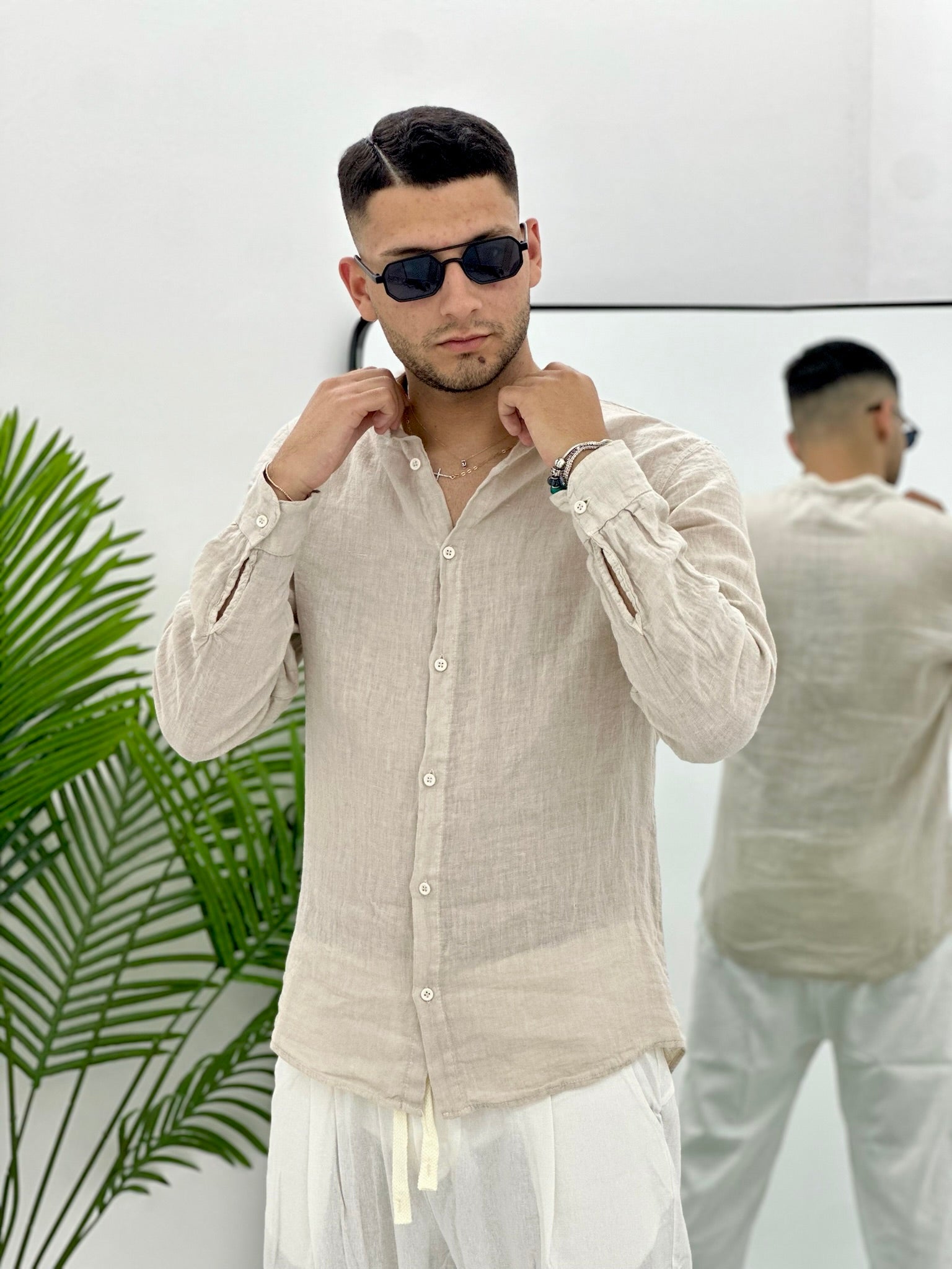 CAMICIA IN 100% LINO