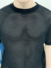 T-SHIRT TRAFORATA GIROCOLLO 011 COL.NERO