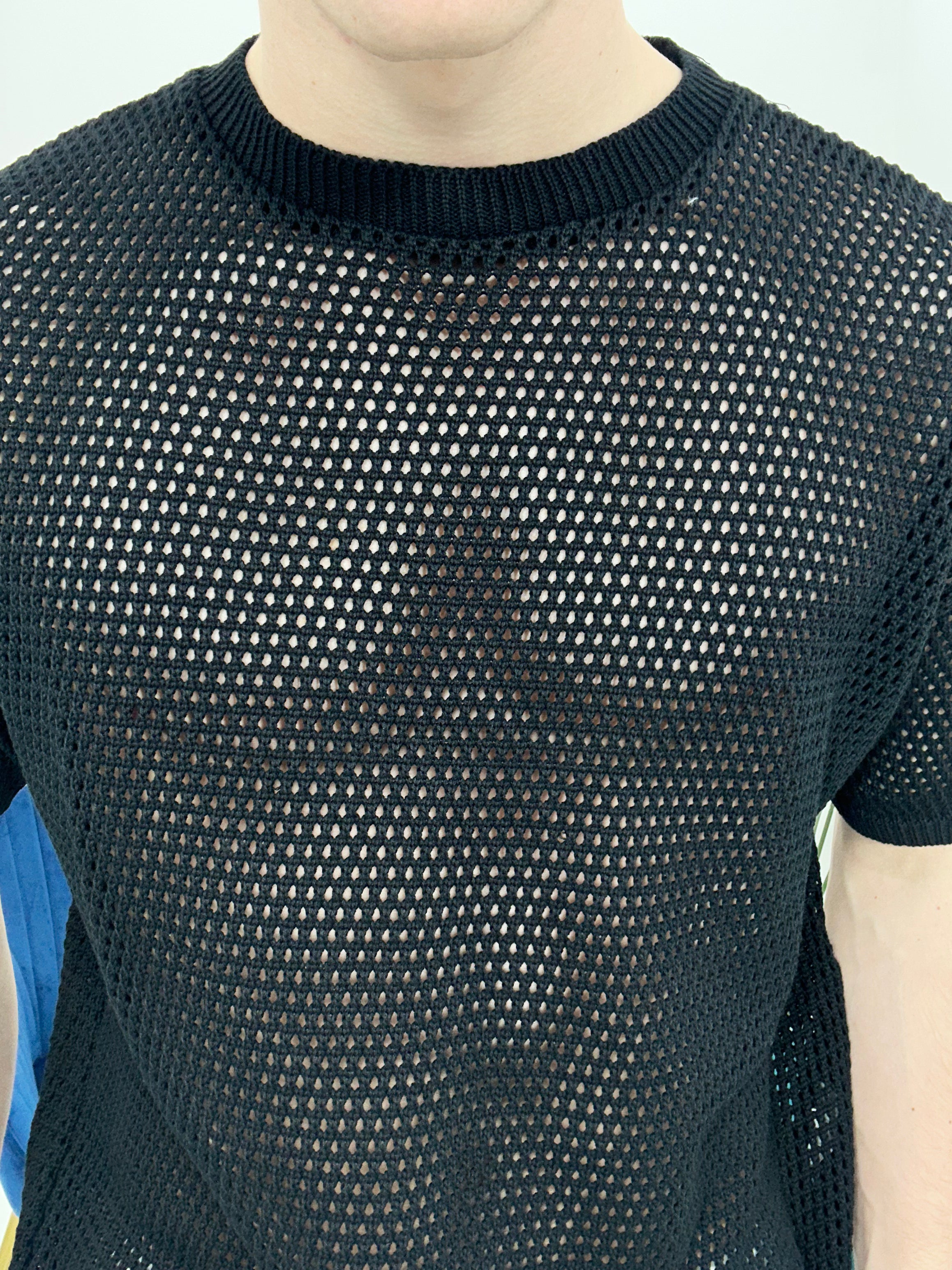 T-SHIRT TRAFORATA GIROCOLLO 011 COL.NERO