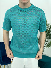 T-SHIRT TRAFORATA GIROCOLLO 011 COL.SMERALDO