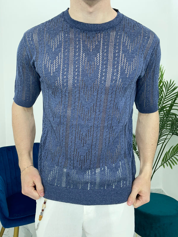 T-SHIRT GEOMETRY COL.BLU