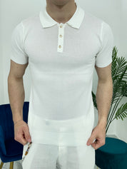 POLO SLIM MICROFANTASIA CHL9627 COL.BIANCO