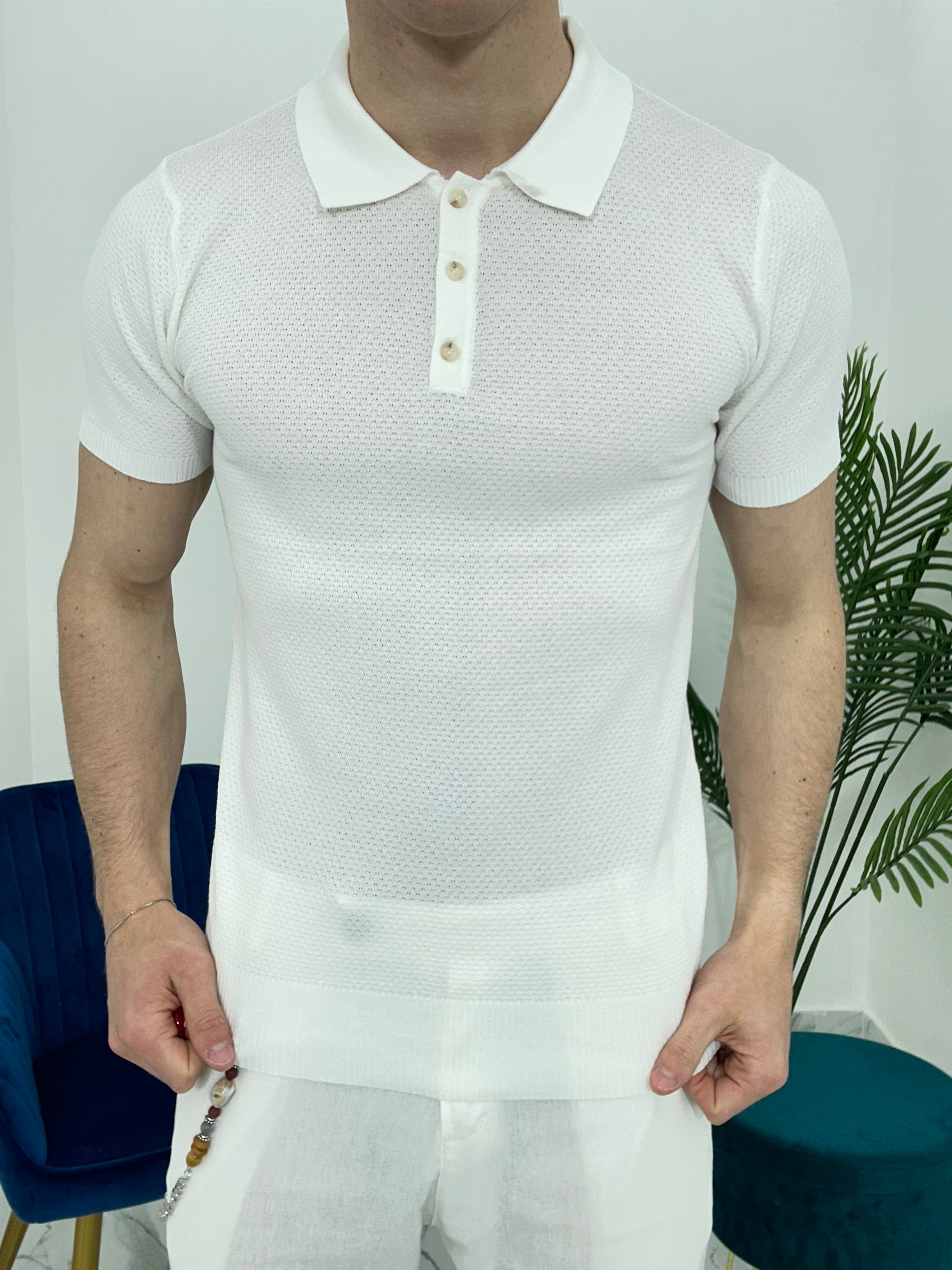 POLO SLIM MICROFANTASIA CHL9627 COL.BIANCO