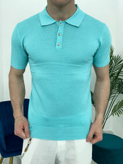 POLO SLIM MICROFANTASIA CHL9627 COL.TURCHESE