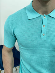 POLO SLIM MICROFANTASIA CHL9627 COL.TURCHESE