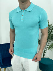 POLO SLIM MICROFANTASIA CHL9627 COL.TURCHESE