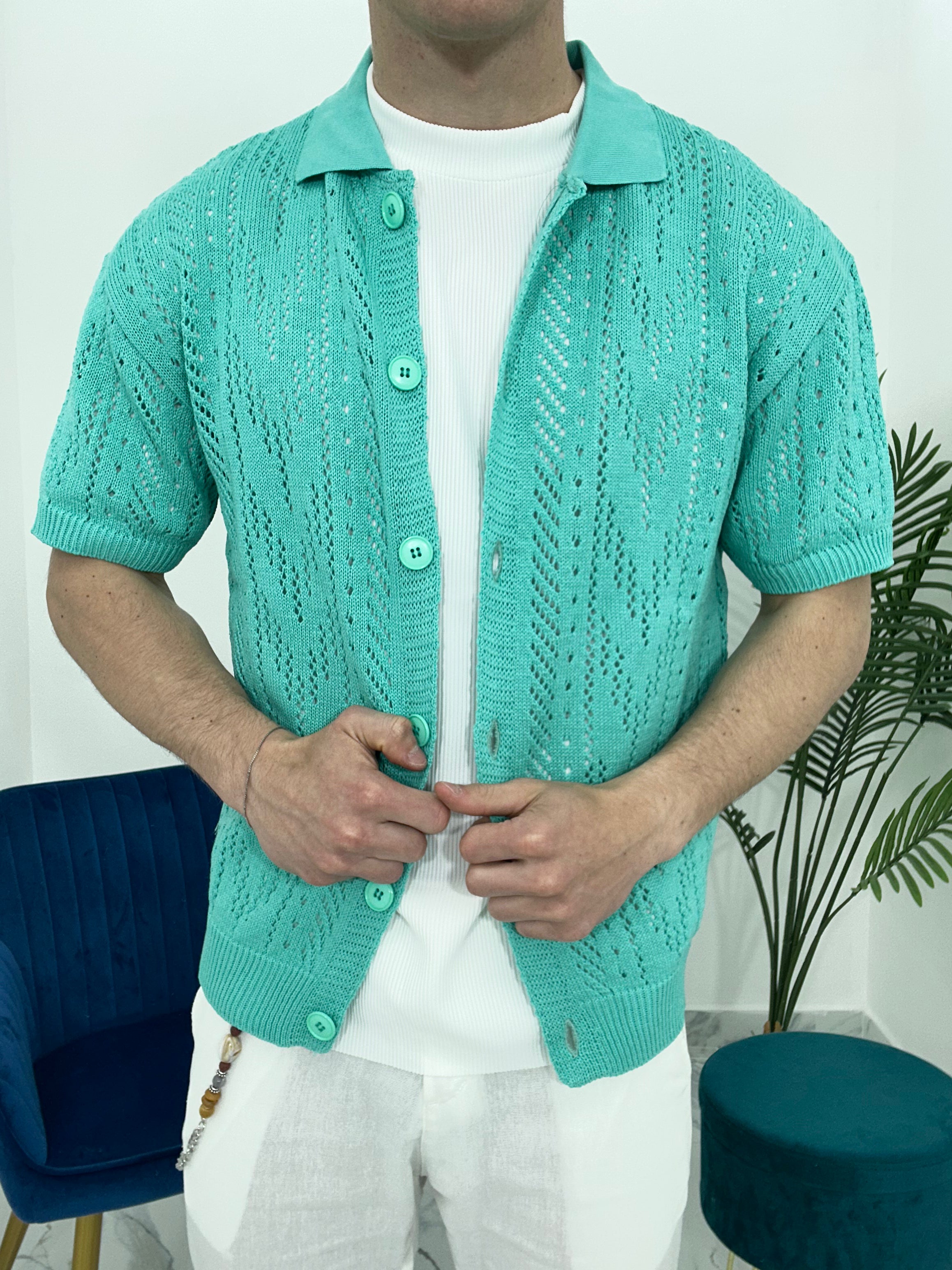 CARDIGAN TRAFORATO MU003- COL. SMERALDO