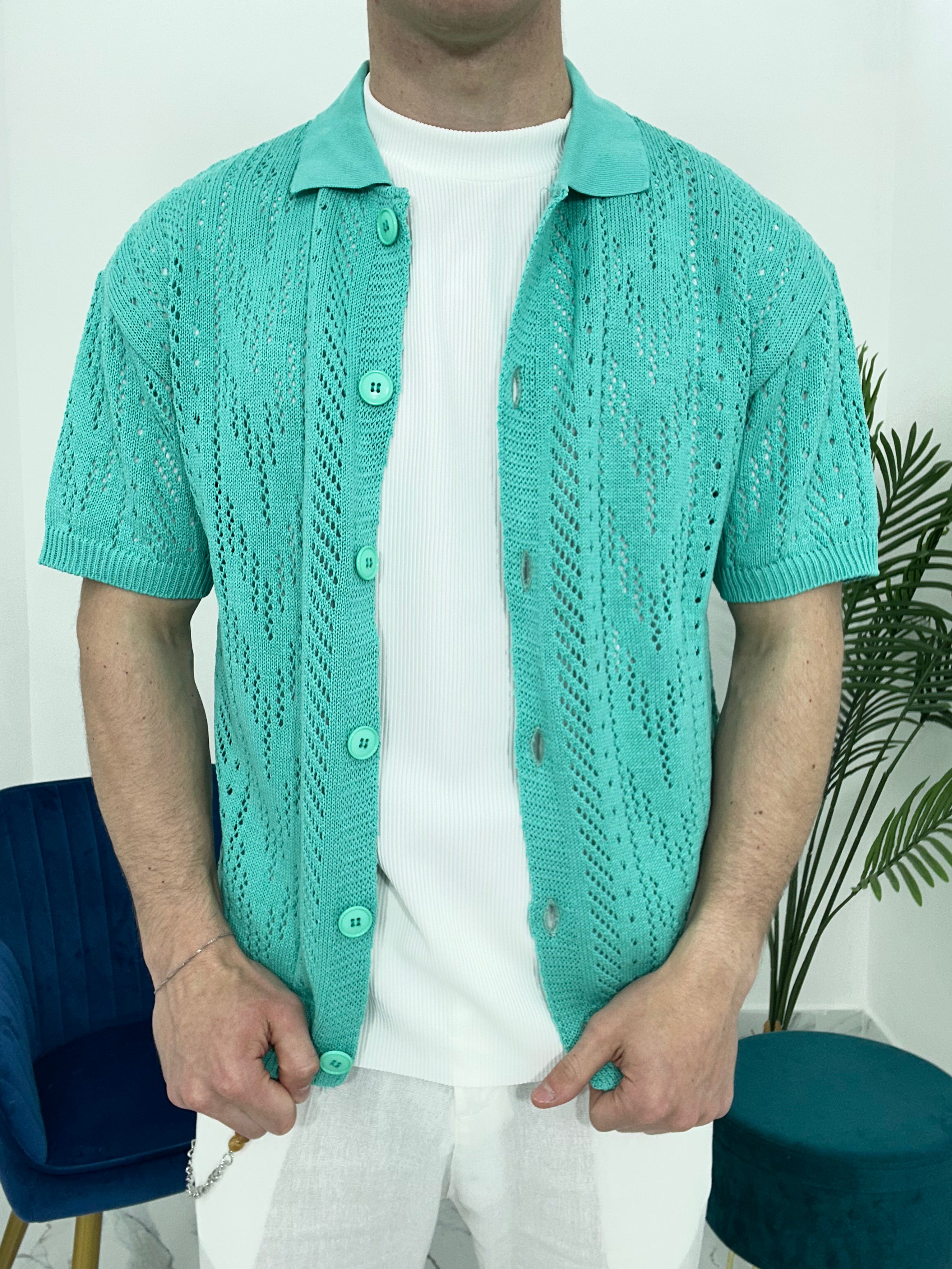 CARDIGAN TRAFORATO MU003- COL. SMERALDO