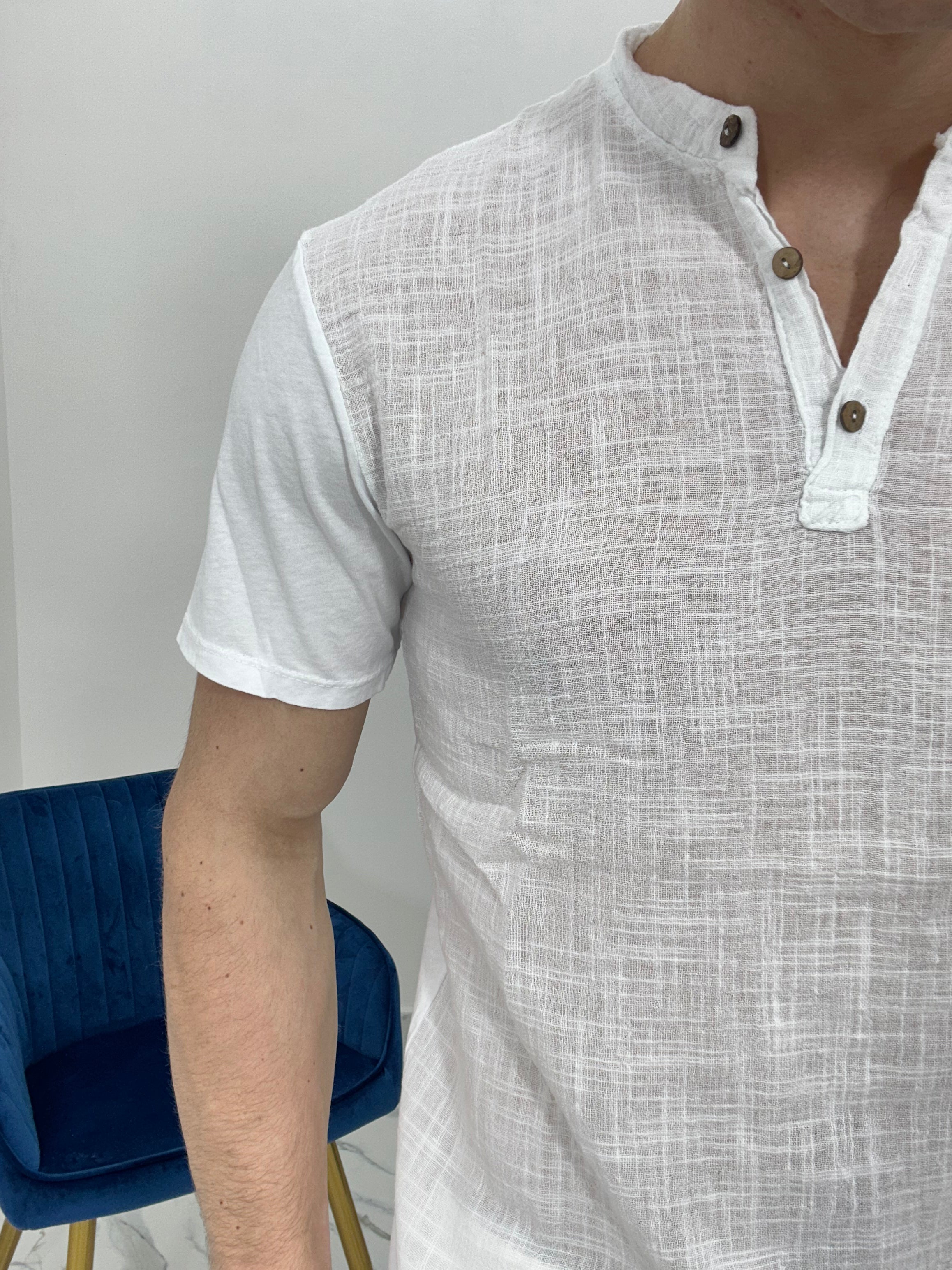 T-SHIRT IN LINO COL.BIANCO