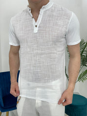 T-SHIRT IN LINO COL.BIANCO