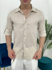 CAMICIA IN LINO TEXTURE col.BEIGE
