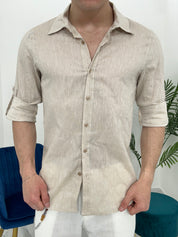 CAMICIA IN LINO TEXTURE col.BEIGE