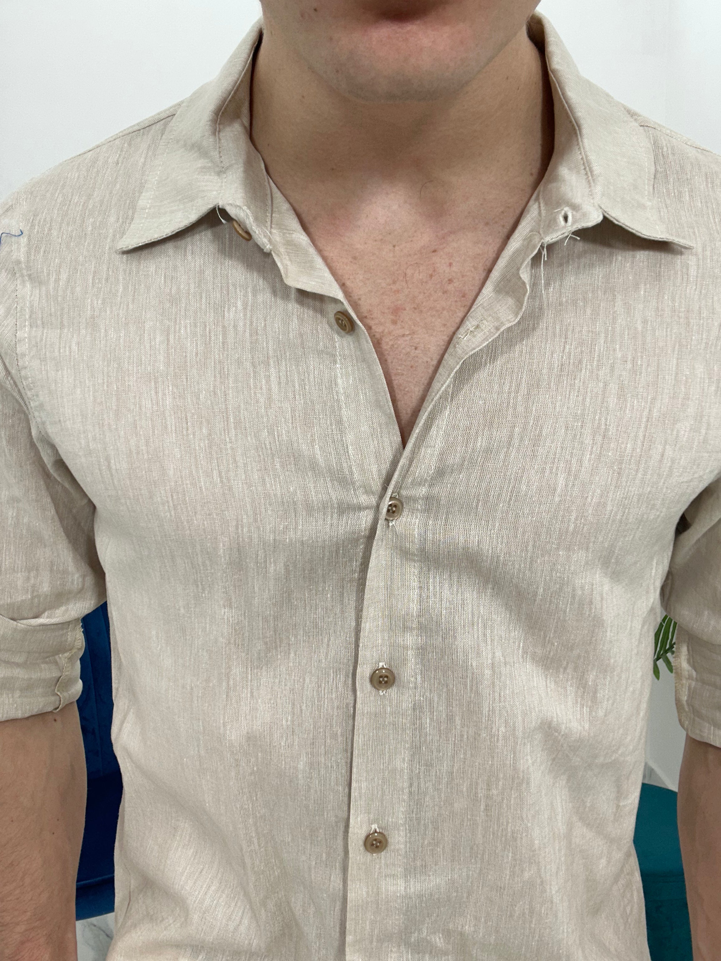 CAMICIA IN LINO TEXTURE col.BEIGE