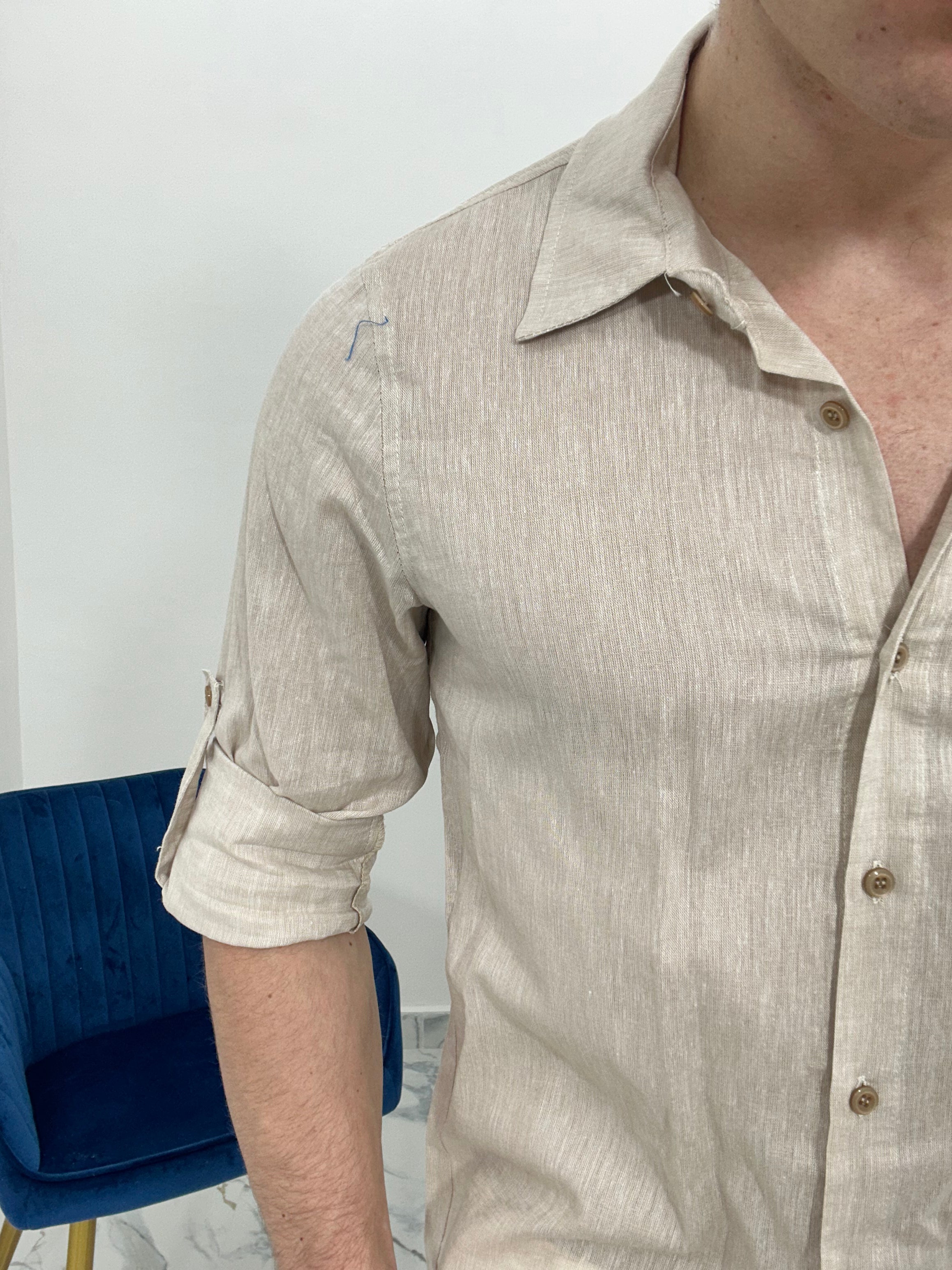 CAMICIA IN LINO TEXTURE col.BEIGE